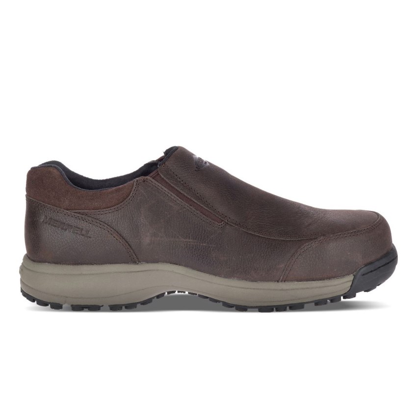 Chaussure de Securite Merrell Sutton Moc Steel Toe Chocolat Homme | Y.Q.WFUN